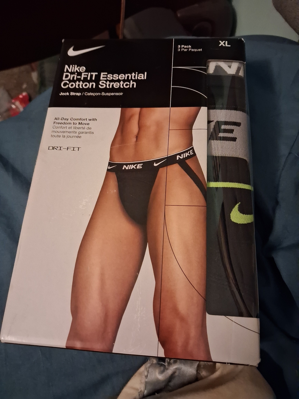 Nike Black Jock Strap with Neon Green Accent - XL
